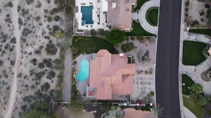Drone Fly over of Luxury Homes in Phoenix Arizona