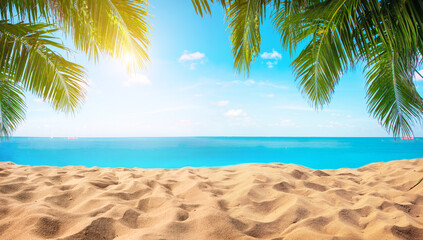 Fototapeta na wymiar tropical beach with coconut palm