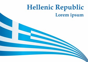 Flag of Greece, Hellenic Republic. Bright, colorful vector illustration.