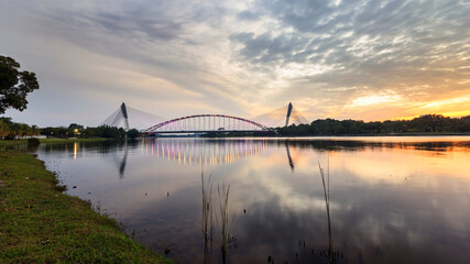 Beautiful modern bridge with nice reflection