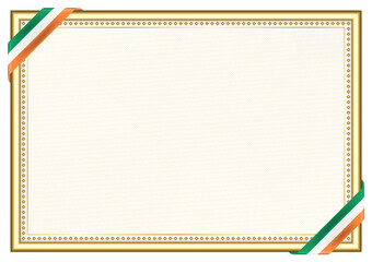 Horizontal  frame and border with Ireland flag