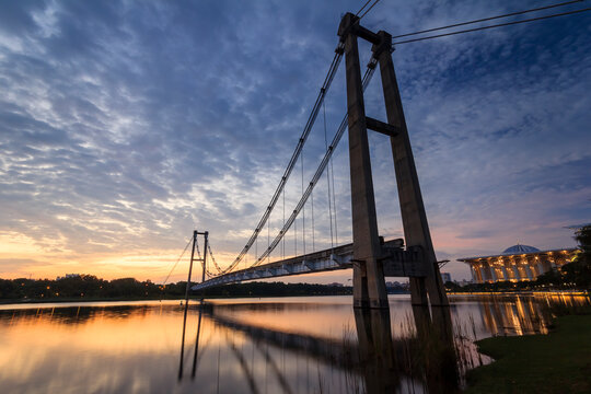 abandoned monorail suspension bridge