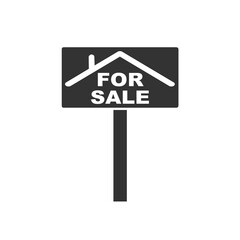 House for sale icon or sign. Message, investor.