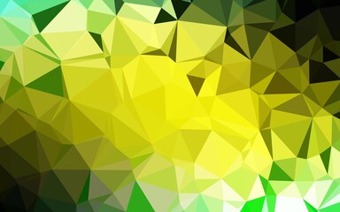 Light Green, Yellow vector abstract polygonal texture. An elegant bright illustration with gradient. The best triangular design for your business.