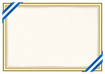 Horizontal  frame and border with Nicaragua flag