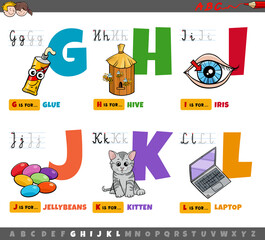 educational cartoon alphabet letters set for elementary age children