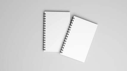 Blank white stationery on white background.