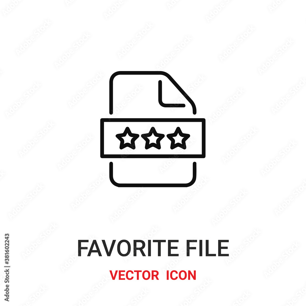 Poster favorite file icon vector symbol. favorite file symbol icon vector for your design. modern outline i