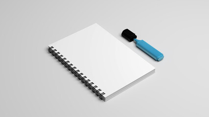 Blank white stationery on white background.