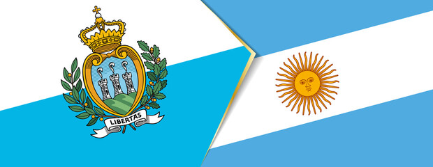 San Marino and Argentina flags, two vector flags.