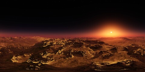 Mars, HDRI, environment map , Round panorama, spherical panorama, equidistant projection, 360 high resolution panorama, 3d rendering © ustas