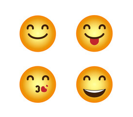 Emoticons symbols icons set. Vector Illustrations