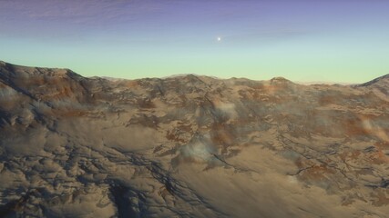 Fototapeta na wymiar 3D Rendered Fantasy Alien Landscape - 3D Illustration