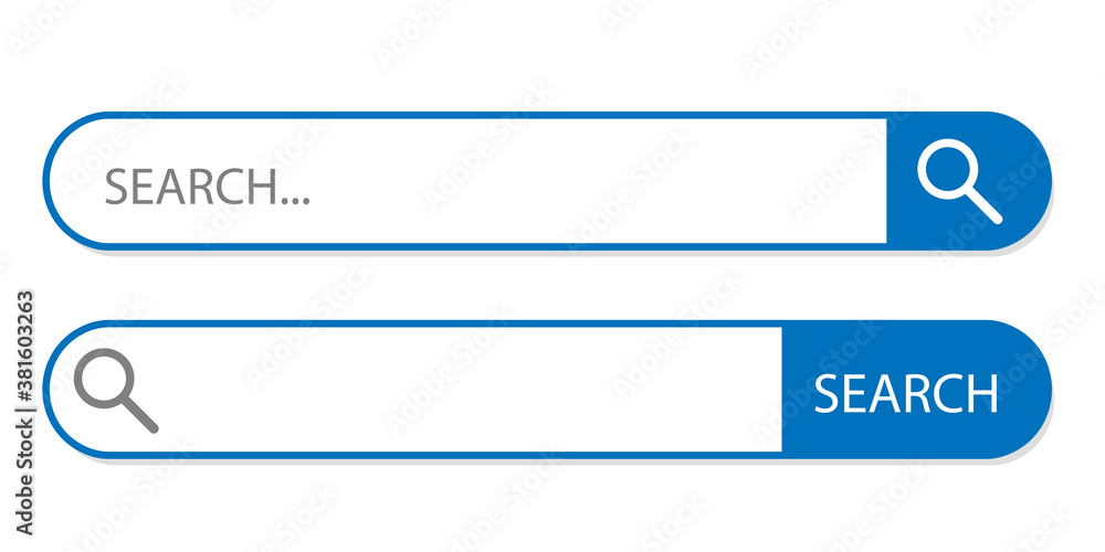 Poster search bar vector element design, set of search boxes ui template isolated on white background