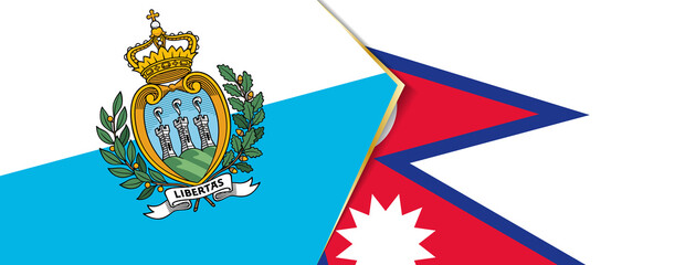 San Marino and Nepal flags, two vector flags.