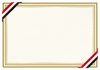 Horizontal  frame and border with Yemen flag