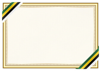 Horizontal  frame and border with Dominica flag