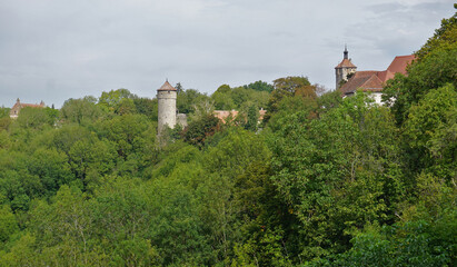 Fototapeta na wymiar Rothenburg ob der Tauber, Blick zur Klingenbastei