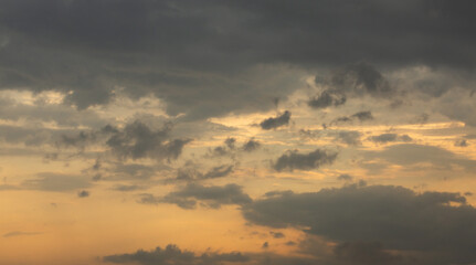 colorful dramatic sky with cloud at sunset