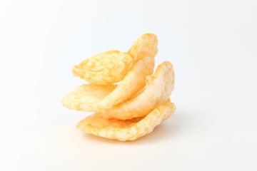 Sweets made of rice on a white background