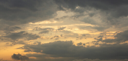 colorful dramatic sky with cloud at sunset