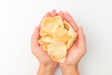 Sweets made of rice on a white background