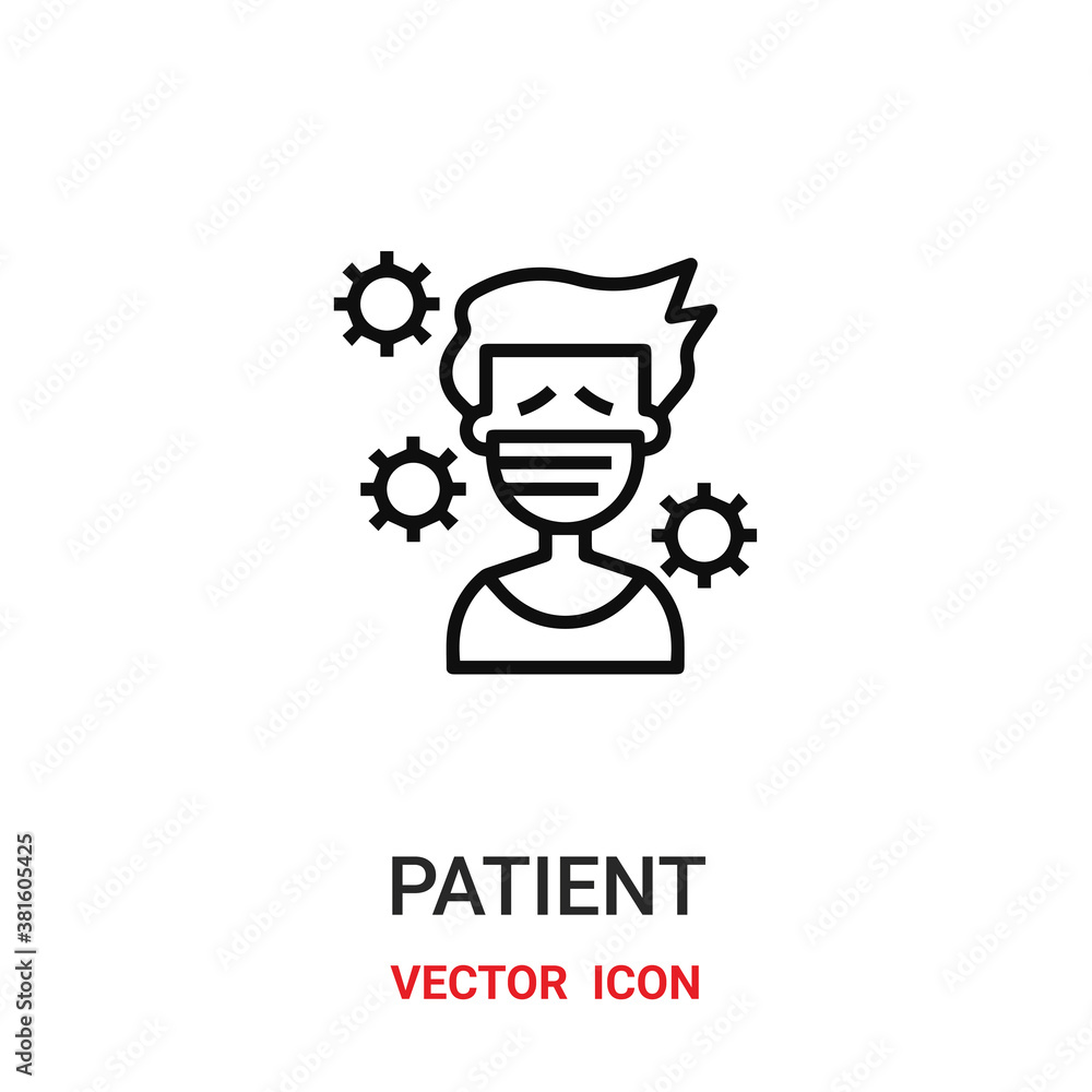 Poster patient icon vector symbol. patient symbol icon vector for your design. modern outline icon for your