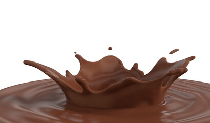 chocolate crown splash 3d illustration.