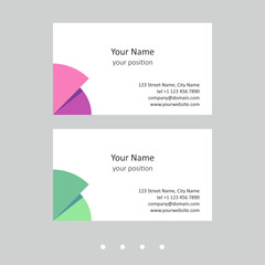 Fototapeta premium Editable business card template. Simple design in two color schemes.