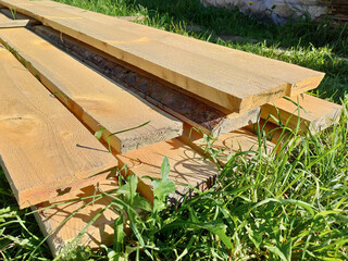 Wooden boards. Material for construction