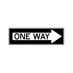 Fototapeta premium One way right road sign in USA 