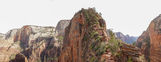 Navajo Sandstone Mountain Cliffs on the Angels Landing Hike in Zion National Park, Utah, USA.