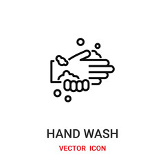 hand wash icon vector symbol. hand wash symbol icon vector for your design. Modern outline icon for your website and mobile app design.