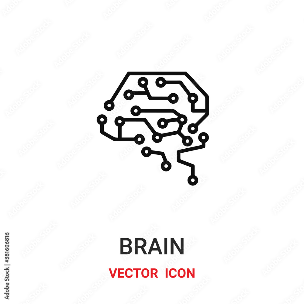 Poster brain icon vector symbol. ai symbol icon vector for your design. modern outline icon for your websit