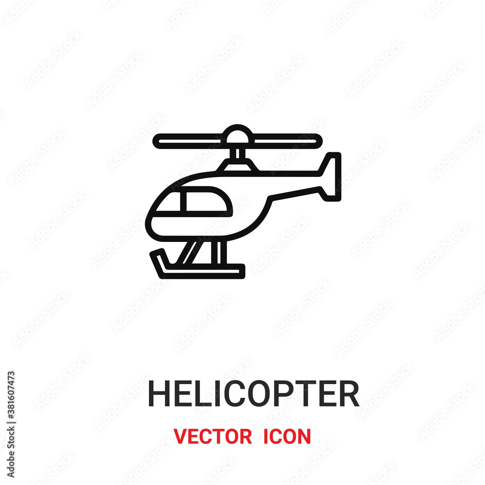 Poster helicopter icon vector symbol. helicopter symbol icon vector for your design. modern outline icon fo