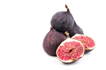 Fresh fig fruits isolated on white background. close-up
