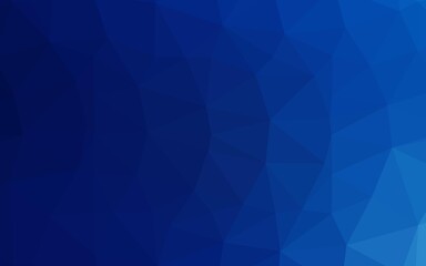 Dark BLUE vector triangle mosaic template. Creative illustration in halftone style with gradient. Completely new design for your business.