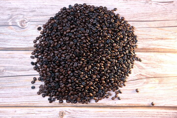 close up roast coffee bean background and texture