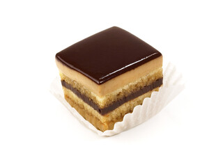 Chocolate Jelly Petit Four on white Background - Isolated