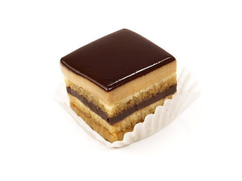 Chocolate Jelly Petit Four on white Background - Isolated