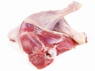 Raw Turkey Legs on white Background - Isolated