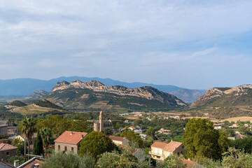 Fototapeta na wymiar village in the mountains in Corsica