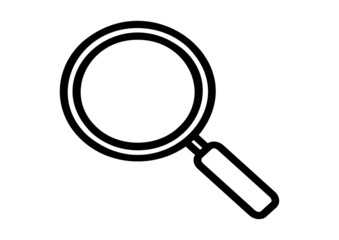 Magnifying glass or search icon, flat vector graphic on isolated background.