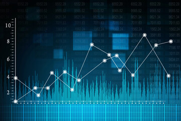 2d rendering Stock market online business concept. business Graph 