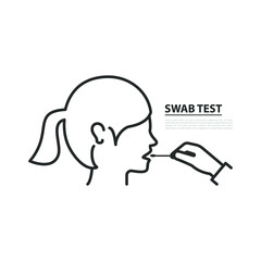 Mouth swab test for COVID-19 icon concept isolated on white background. Vector illustration