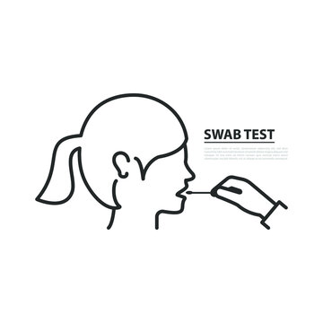 Mouth Swab Test For COVID-19 Icon Concept Isolated On White Background. Vector Illustration