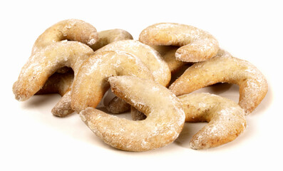 Vanilla Cookies with Sugar icing on white Background - Isolated