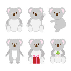 Set of Cute grey Koala Vector design