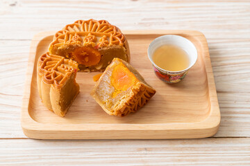 Chinese moon cake durian and egg yolk flavour