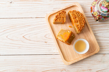 Chinese moon cake durian and egg yolk flavour